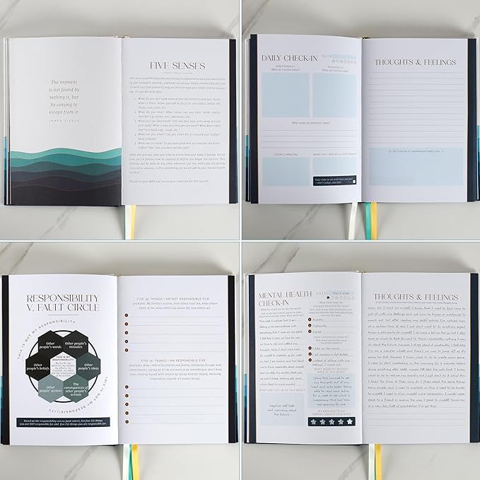 90-Day Guided Mental Health Journal for Anxiety, Mindfulness & Emotional Wellness – Eco-Friendly Cover Made from Recycled Ocean Plastic – Daily Prompts for Self-Care, Self-Reflection, Calm, Stress Relief & Inner Strength