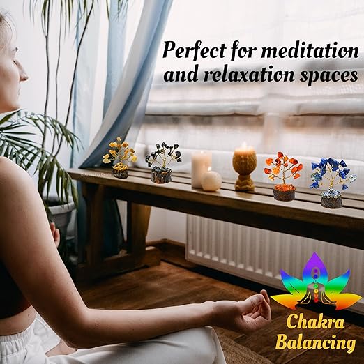 Amazing Gemstone Crystals and Healing Stones Birthday Gifts for Women - Set of 12 Crystal Tree of Life Home Decor Stocking Stuffers, Bookshelf, Room, Meditation Gift for Mom, Unique Birthday Gifts