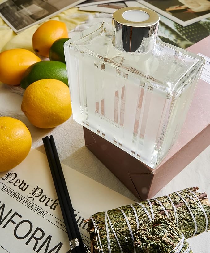 M&SENSE Magical Oriental Reed Diffuser Set - 7.04oz Diffusers for Home with Sticks, Shelf Decor for Bedroom Bathroom Office