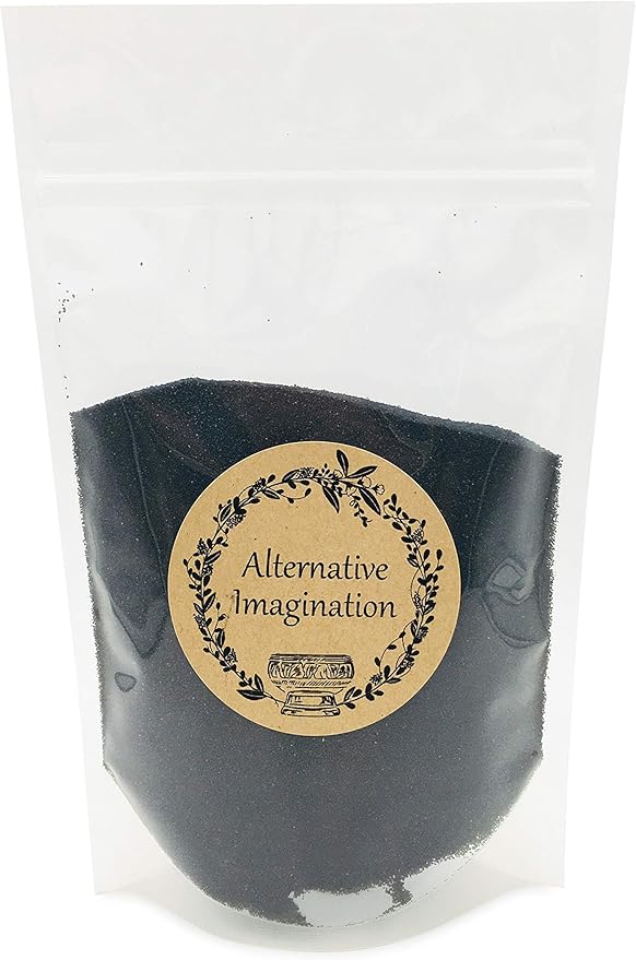 Black Sand - Fine Colored Sand for Ritual Use, Zen Gardens, Incense Burners, Smudging Bowls, Unity Ceremonies, Mandalas, Spiritual Practices, Arts & Crafts by Alternative Imagination (1 Pound)