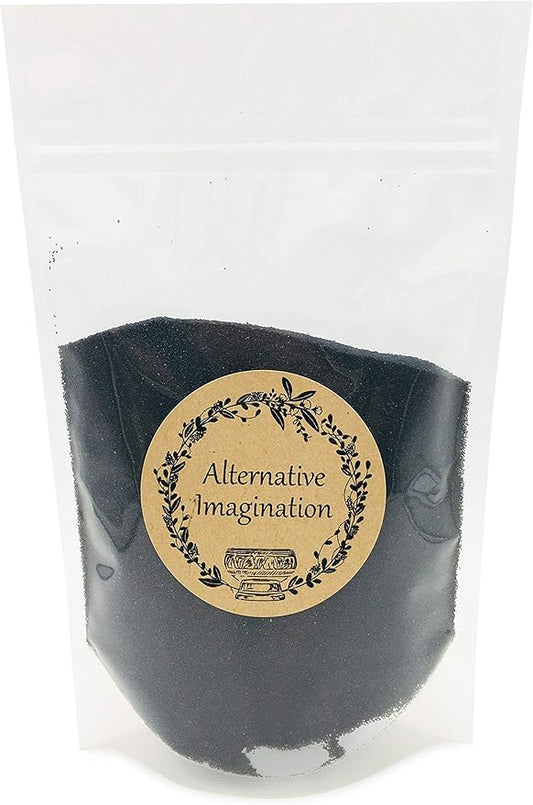 Black Sand - Fine Colored Sand for Ritual Use, Zen Gardens, Incense Burners, Smudging Bowls, Unity Ceremonies, Mandalas, Spiritual Practices, Arts & Crafts by Alternative Imagination (1 Pound)