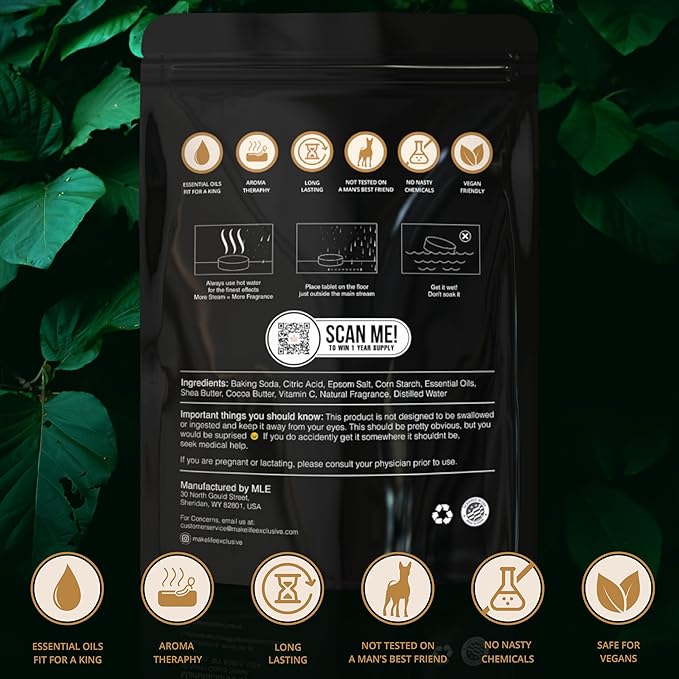 Shower Steamers for Men - Elevate - Citrus Orange & Clove Organic Shower Bombs for Elevated Mornings - 12 Pack of Relaxing Tablets - Strong Scented Long Lasting Aromatic Steamers