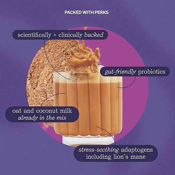 Clevr Blends London Fog Latte, Vegan, Earl Grey Instant Tea Mix, Superfood Powder Blend with Oat Milk, Black Tea, Reishi Mushroom, Organic Spices, Coconut Cream, Ashwagandha, Serve Hot or Iced, 12 oz