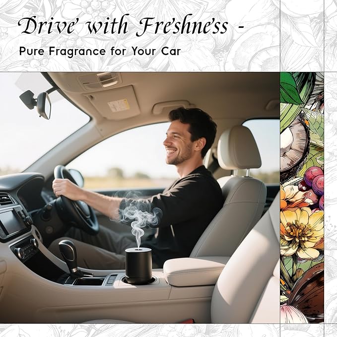 HIQILI Honeyed Sandalwood Diffuser Oil for Car Air fresheners, Ultrasonic or Reed Diffuser, Relaxing & Cozy, Hotel Scent - 0.34 Fl Oz