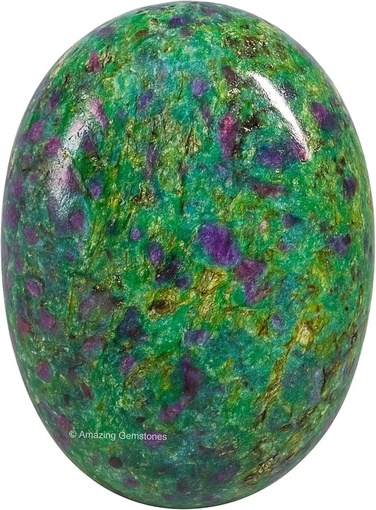 Amazing Gemstone Ruby in Fuchsite Crystals and Healing Stones - Large Palm Stone Crystals Piedra - Crystal for Good Luck, Positive Energy, Meditation - Unique Stocking Stuffers, Gifts for Women, Men