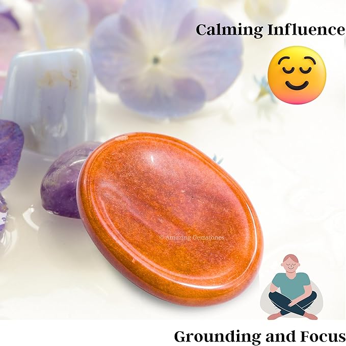 Amazing Gemstone Chocolate Jasper Worry Stones for Stress Relief Crystals and Healing Stones - Piedra Crystal Fidget for Meditation, Relaxation - Unique Stocking Stuffers and Birthday Gifts