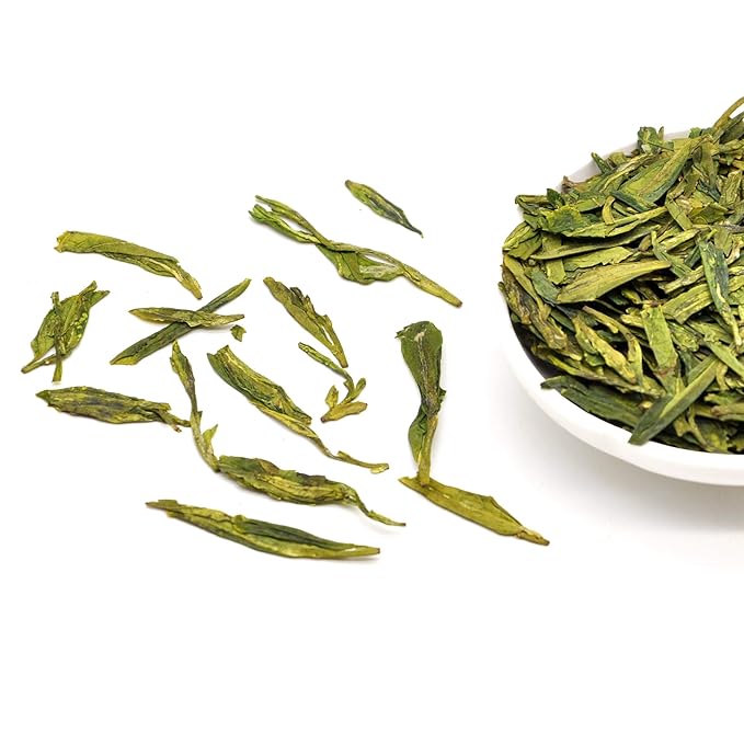 ChaWuWarmSun [A] LongJing Green Tea,3.5oz/100g,Chinese Dragon Well Green Tea Loose Leaf