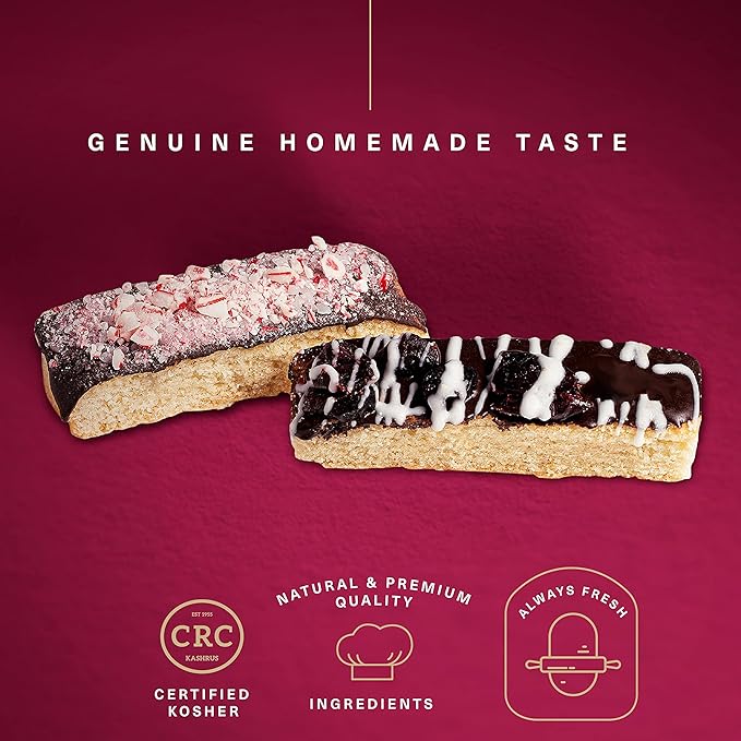 KREMERY Creamy Chocolate Cravings - Diwali Sweets Hamper Chocolate Covered Biscotti Cookies Gift Basket, in Elegant Gift Box (24 Biscotties, Assorted Sweet Toppings)