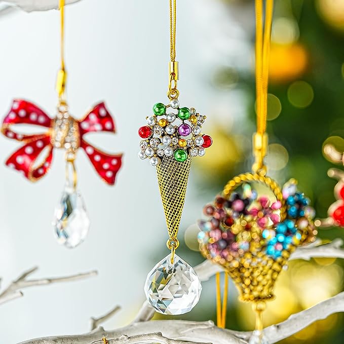 H&D HYALINE & DORA Ice Cream Christmas Decorations Ornaments 6pcs Christmas Tree Hanging Ornaments Gift Ice Cream Pendant Set for Xmas New Year Easter Birthday Home Party Supplies