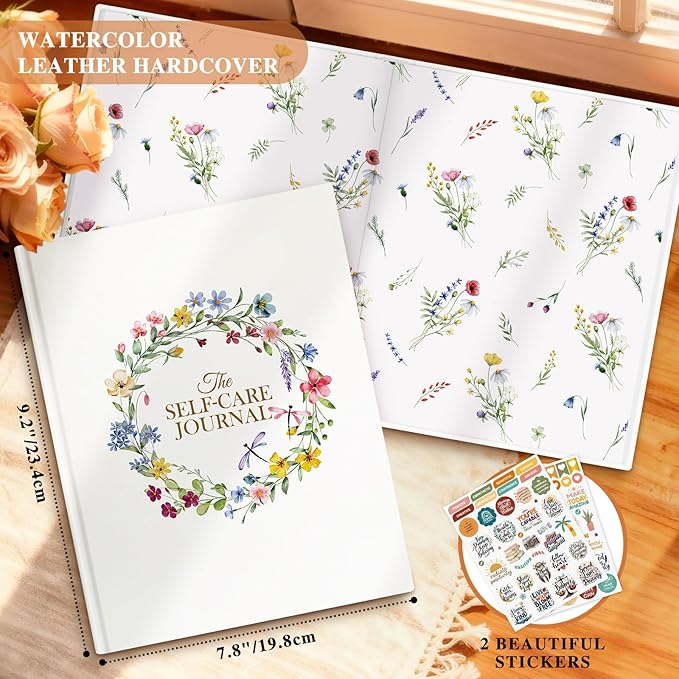 Lanpn Self Care Journal for Women, Self Love Guided Journals with Prompts, Daily Reflection Wellness & Gratitude Planner, 5 Minute Mental Health Notebook, Mood Mindfulness Log, 240 Pages