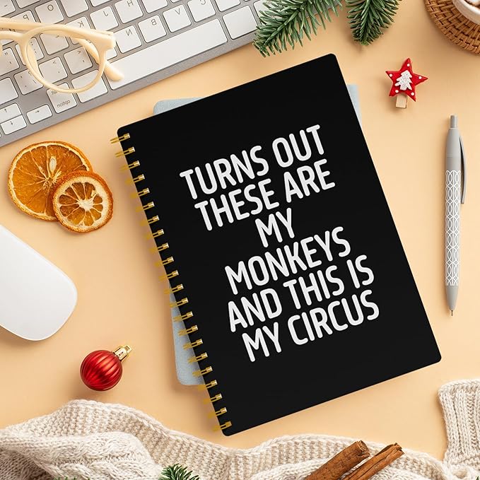 Funny Notebooks for Work,Black Aesthetic Journal, Funny Boss Day Gifts, Boss Gifts for Men Women, Funny Gifts for Boss, Boss Office Decor, Spiral Notebook 5.5x8.3 Inch