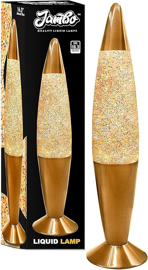 Jambo 16-Inch Rainbow Glitter Lamp I Beautiful Liquid Lamp I Entertaining for Adults and Kids I Perfect Holiday Gift