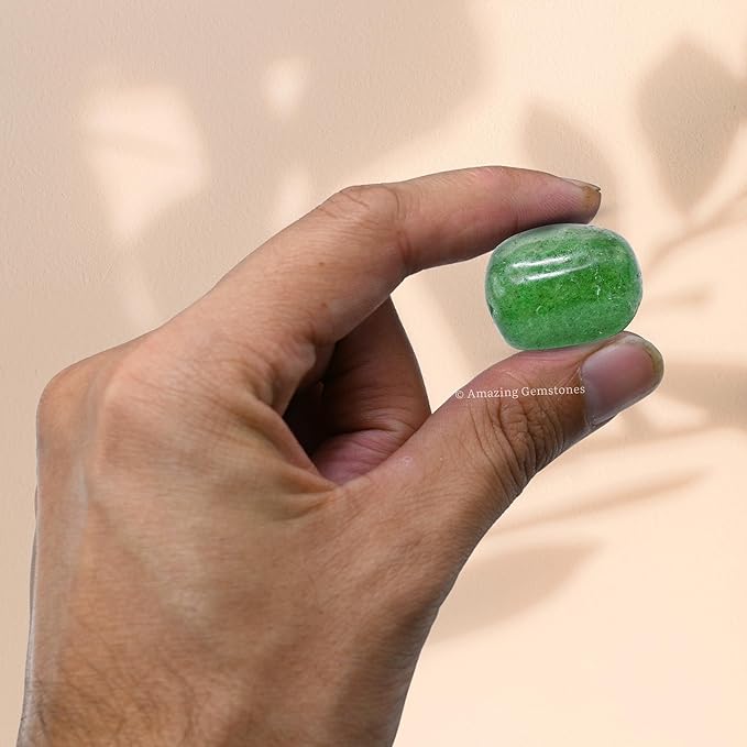 Amazing Gemstone Green Strawberry Quartz Crystals and Healing Stones Tumbled - 1 oz Green Strawberry Quartz Stone, Healing Stones for Energy Balance, Premium Polished Gems Rocks for Meditation