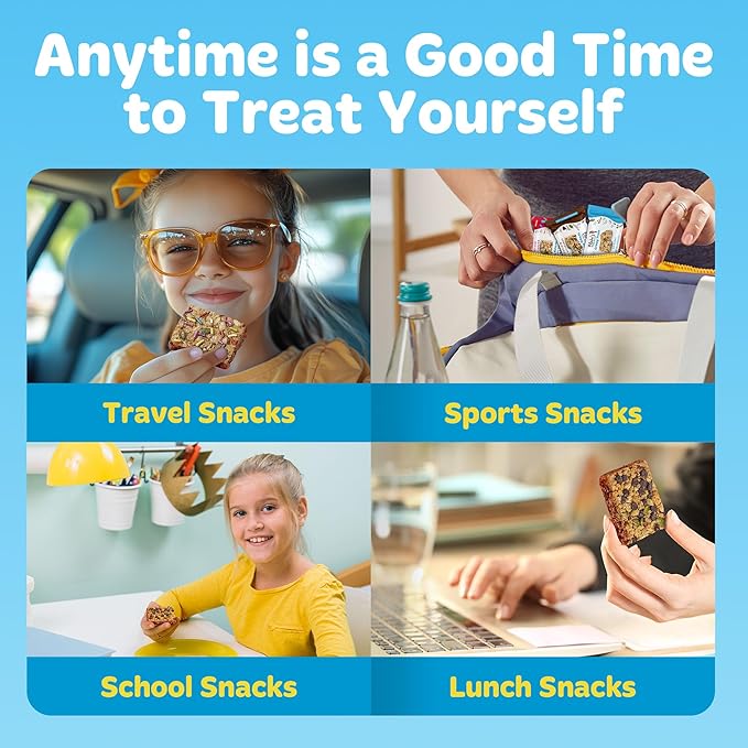 Blake’s Seed Based Crispy Treats – Birthday Cake (24 Count), Nut Free, Gluten Free, Dairy Free & Vegan, Healthy Snacks for Kids or Adults, School Safe, Low Calorie Soy Free Snack