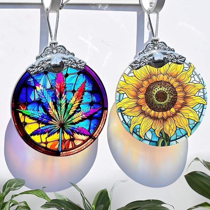 Christmas Ornaments: Stained Glass Ornament, Christmas Tree Ornament, Hanging Ornaments for Home Decor & Xmas Tree Decorations – Exquisite Holiday Decor, Holiday Present - Sunflower