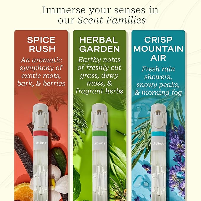 Lifelines Pen Diffuser Set, Aromatic Embrace 3-Pack – 1mm Black Ballpoint Pens with Scented Essential Oil Blends – Aromatherapy Diffuser & Sensory Immersion Diffuse Aroma As You Write