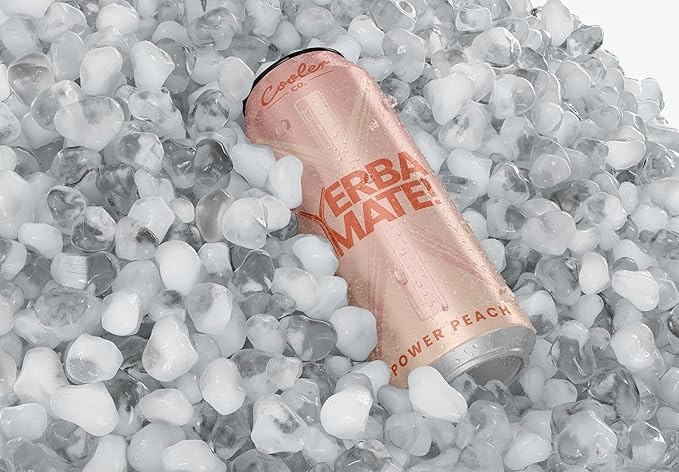 COOLER CO. | YERBA MATE | 12 Pack | 100% Organic Yerba Mate Caffeine | 150 mg Caffeine | 3 Organic Ingredients | Natural Ingredients | No Artificial Colors or Stimulants | Power Peach Flavor
