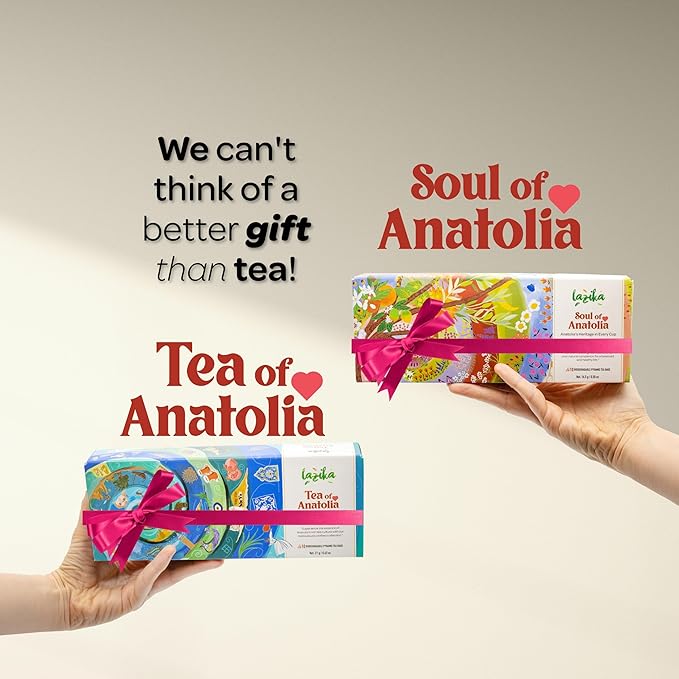 Lazika Tea Variety Pack with Lovely Presentation Box, Black, Green and Herbal Tea Sampler Gift Set, 10 Counts, Premium Collection with Pyramid Infuser Bag, Handcrafted