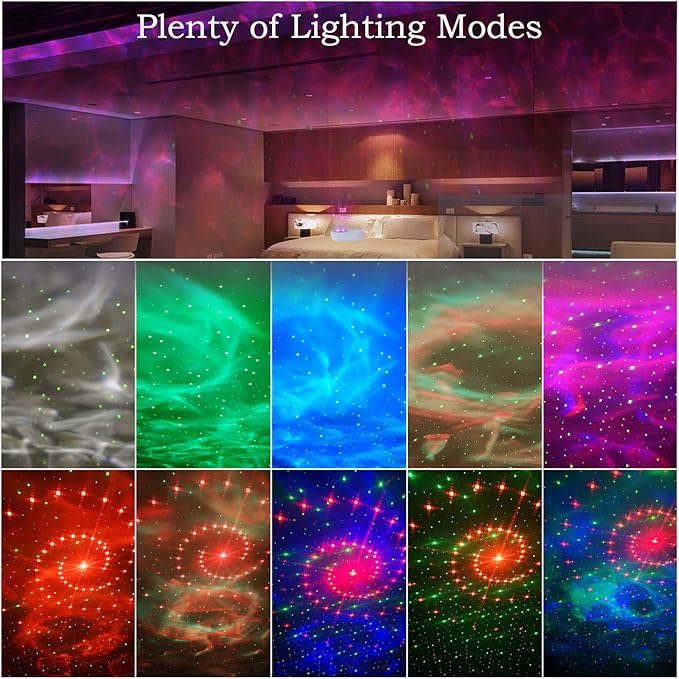 Galaxy Star Night Light Projector LED Ocean Wave Bluetooth Music Speaker with Remote Control for Bedroom, Home, Room Decor