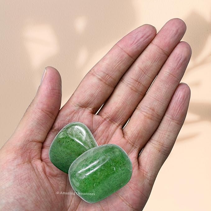 Amazing Gemstone Green Strawberry Quartz Crystals and Healing Stones Tumbled - 1 oz Green Strawberry Quartz Stone, Healing Stones for Energy Balance, Premium Polished Gems Rocks for Meditation