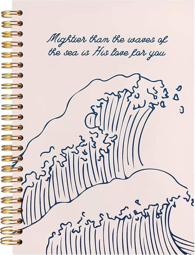 BearCake Mental Health Journal Notebook- Mightier Than The Waves,motivational gifts,Journal,motivational journals for women,Spiral Notebook 5.5x8.3