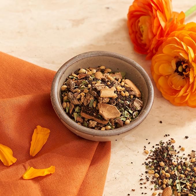 Divya's Digestive Tea, Ayurvedic Herbal Tea for Digestive Support and to Ease Bloating and Constipation, Caffeine Free, Organic, Non-GMO, Ayurvedic, Loose Leaf