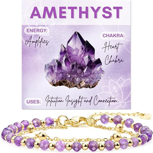 Farfume Crystal Bracelet Beaded Bracelets for Women 4mm Natural Stone Beads Gemstone Handmade Anxiety Jewelry Gifts