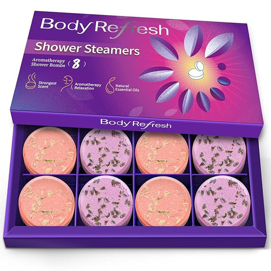 Shower Steamers Aromatherapy - 8 Pack Shower Bombs with Natural Essential Oils, Birthday Gifts for Women Self Care Relaxation Home SPA Stress Relief, Gifts for Girlfriend Teacher Womens Christmas Gift