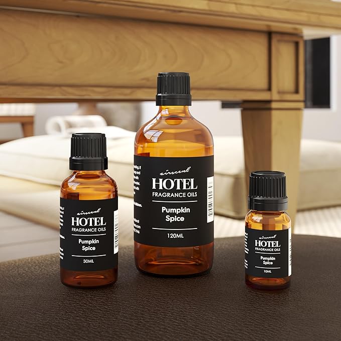 AirScent Pumpkin Spice Diffuser Oil - Pumpkin Spice Fragarnce Oil Blend for Ultrasonic and Waterless Diffusers and Crafting - 10 mL, 0.34 fl oz Glass Dropper Bottle - Fall Scents