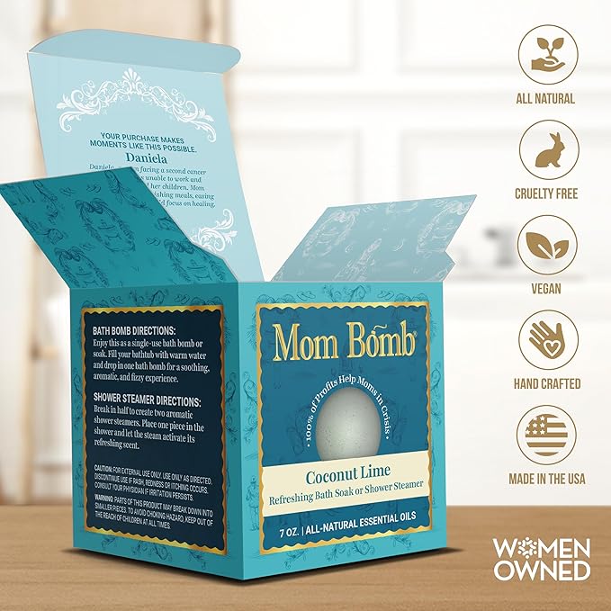 Mom Bomb Coconut Lime Bath Bomb, 7 OZ