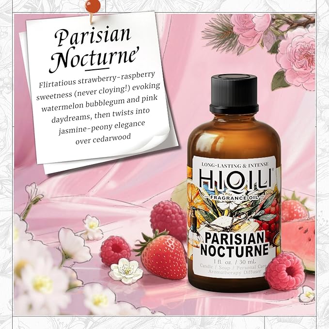 HIQILI Parisian Nocturne Fragrance Oil for Diffuser, Inspired by YL's M.on Paris, Candle & Soap & Perfume Balm Making, Sweet Notes, Long-Lasting Aroma - 1 Fl Oz