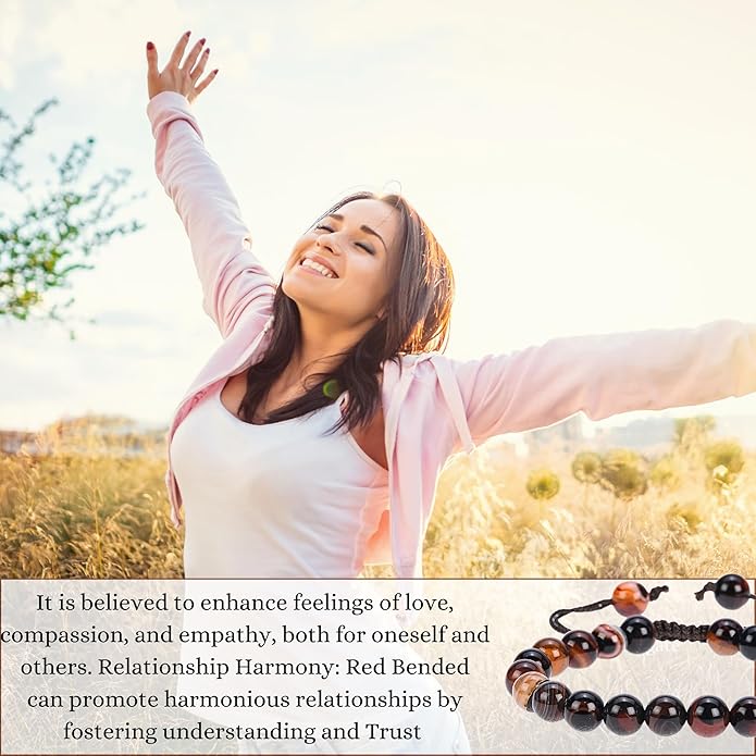 Energy Protection Crystal Handmade Adjustable Bead Bracelet Perfect for Men, Women’s Gift - Gemstone Healing Stretch Bracelet Pulsera Para Hombre Mujer Stocking Stuffer