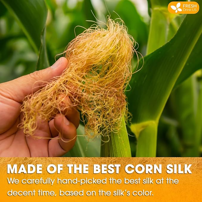 FreshDrinkUS, Premium 135 Tea Bags Corn Silk Tea, 100% Natural & Pure from Corn Silk. Corn Silk Herbal Tea. Clean Ingredients. Made with Natural Material Tea Bags. No Sugar, No Caffeine, Vegan.