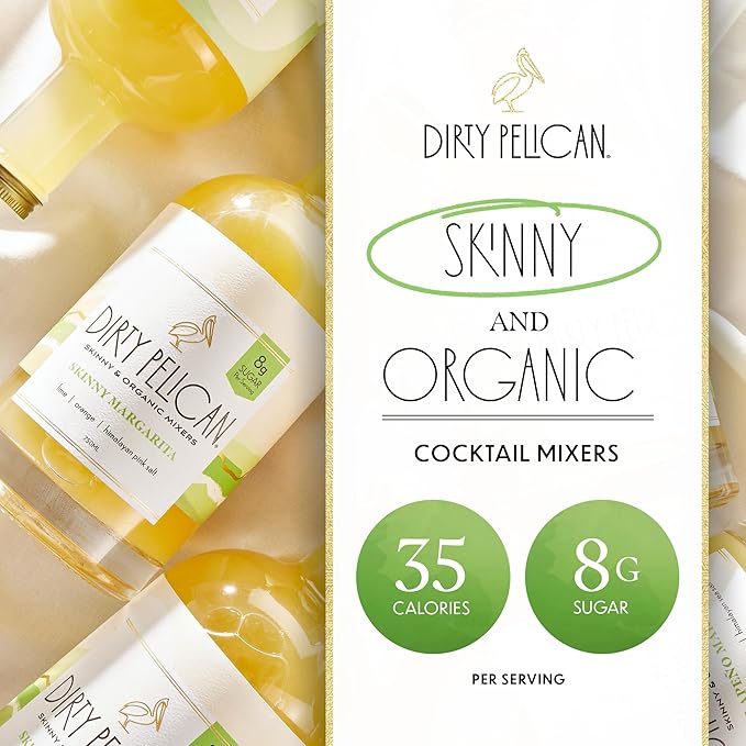Cocktail Mixers - Limited Edition Skinny Margarita - Organic Drink Mixes for Cocktails - Low Calorie Mocktails - Low Sugar - Vegan - Gluten Free - No Preservatives - 750ml (1 Bottle)