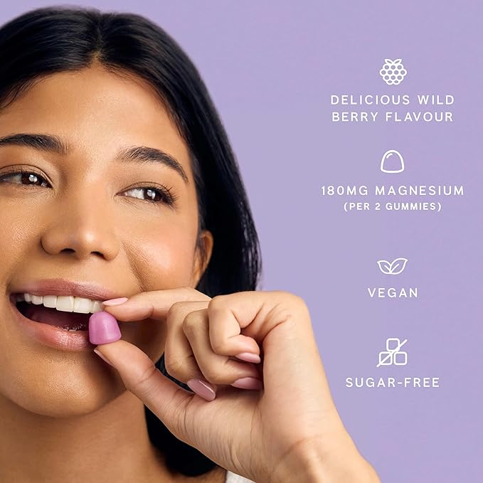 TRIP Magnesium Citrate Gummies Infused with L Theanine, Vegan, Sugar Free Magnesium Supplement for Adults, 180mg per Serving, On The Go Calming Gummy, Wild Berry Flavor, 1 Bag - 60 Count