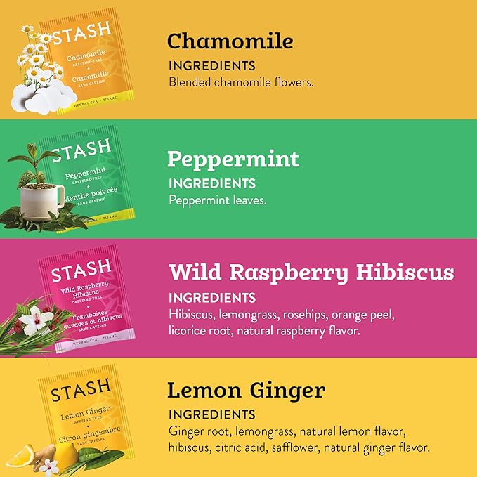 Stash Tea Day to Night Tea Sampler - Assorted Specialty Tea Gift Set, High to No Caffeine, 7 Flavors, 35 Tea Bags
