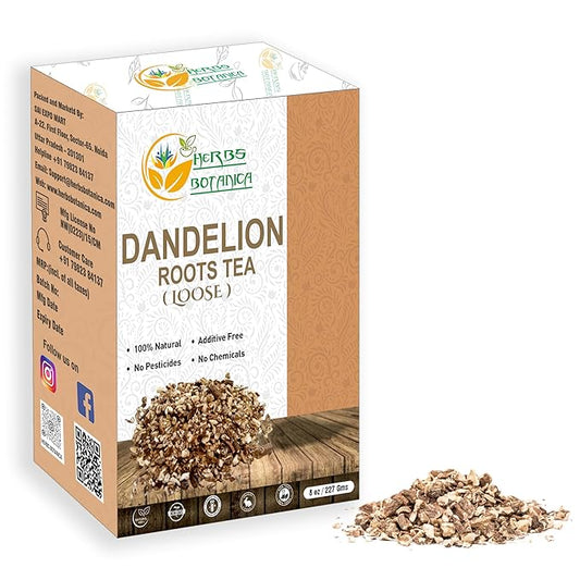 Herbs Botanica Dandelion Root Tea Natural Loose Tea Natural Dried Caffeine-Free Natural Dandelion Root cut Supports Kidney Function and Healthy Digestion, Caffeine Free 8 oz