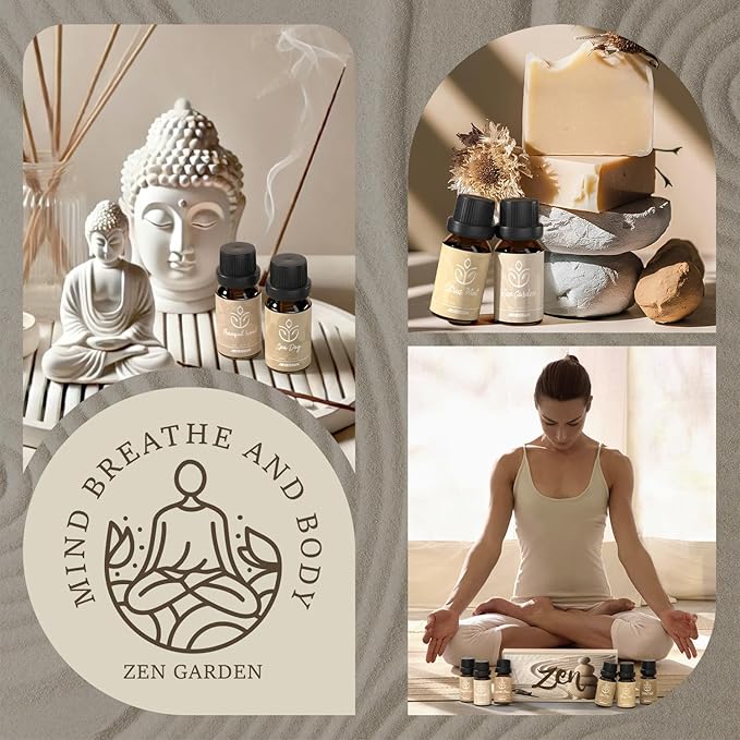 ARVIDSSON Zen Essential Oils Set, Nautal Tranquil Essential Oil for Diffusers for Home - Zen Garden, Lavender Dream, Serene Spa, Citrus Mint, Tranquil Wood, Herbal Chill, Gift for Women