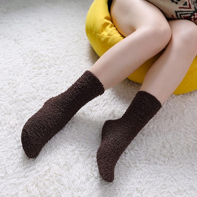 LINEMIN Womens Fuzzy Socks Cozy Fluffy Winter Warm Slipper Socks Microfiber Soft Home Sleeping Socks