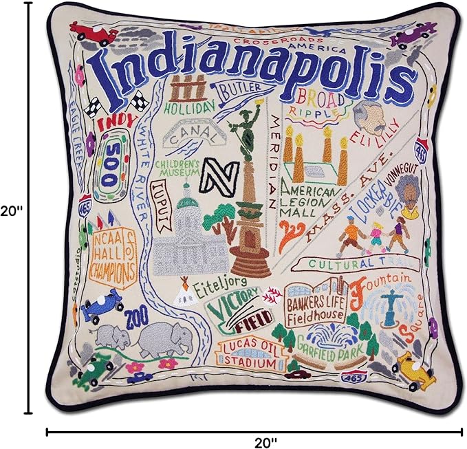 Catstudio Indianapolis Embroidered Decorative Throw Pillow
