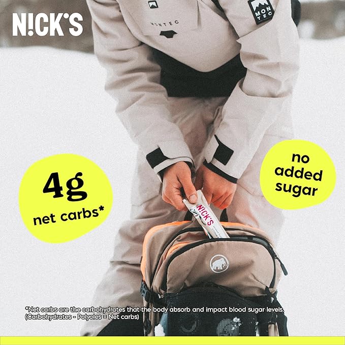 Nick’s Peanut Butter Protein Bars – 12-Count Box | High Protein, Low Calories, Low Carbs, Keto Friendly, No Added Sugar