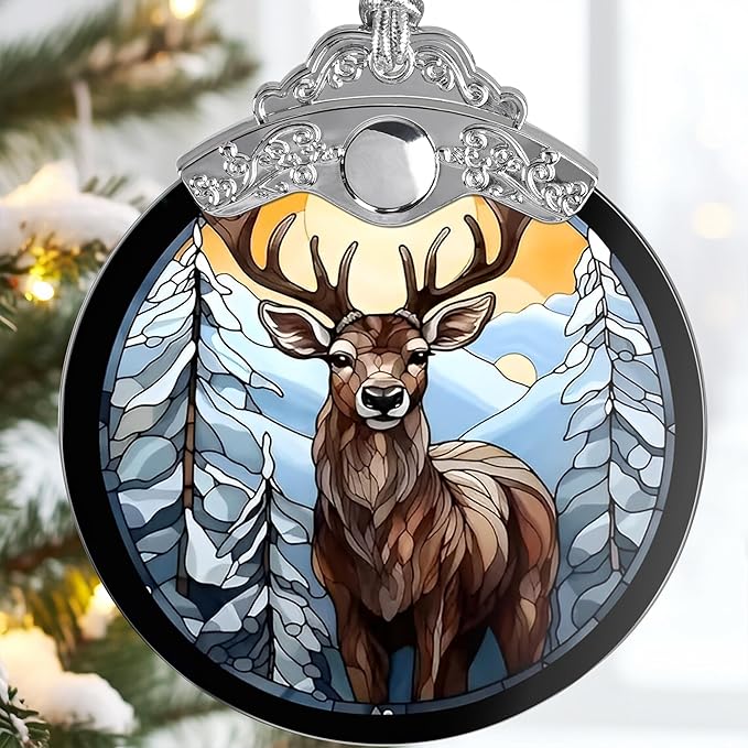 Deer Ornaments for Christmas Tree - Jocidea Deer Christmas Ornament - Beautiful Deer Ornament Gift - Holiday Keepsake - Deer Stocking Stuffer - Deer Gift