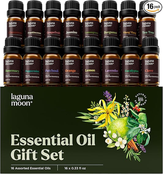 Essential Oils Set - 16 Pcs Premium Grade Home Essentials Oils - for Diffusers, Fragrance, Scents for Candle Making - Natural Aromatherapy Oils for Cars & Home Products, Room Sprays