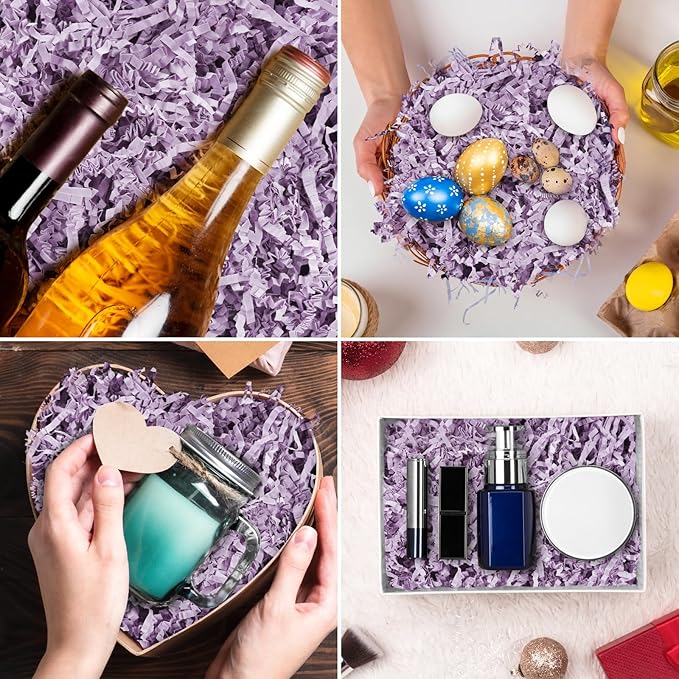 Darfukei Shredded Paper For Gift Baskets, Crinkle Paper Filler 1/2LB (8 oz) for easter basket grass, Crinkle Cut Paper Shred For Birthdays, Weddings,Boxes Bags, Anniversaries, Gift Wrapping