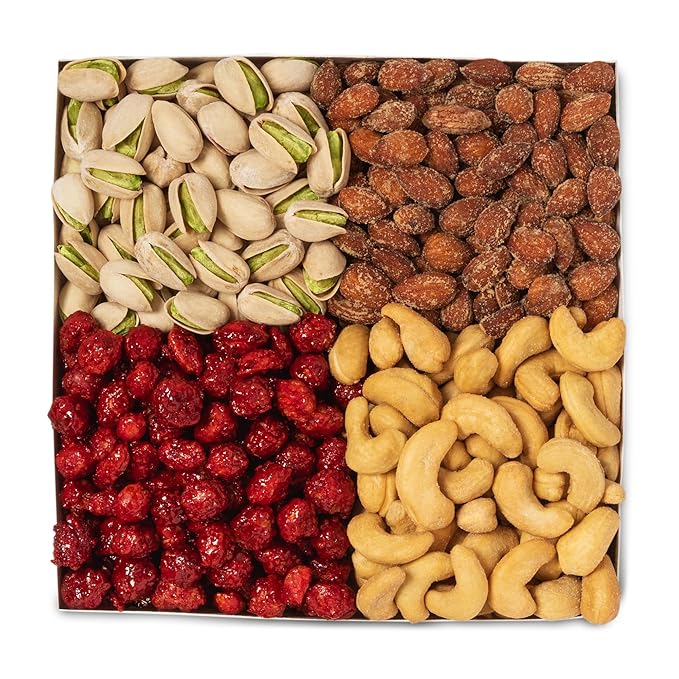 Nuts.com Mixed Nut Sampler – Variety Snack Box for Fall, Thanksgiving and Festive Gifts – 1.25Lb Gift Package Includes Pistachios, Peanuts, Hickory Smoked Almonds, Roasted and Salted Cashews