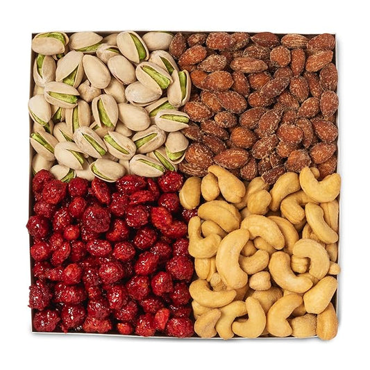 Nuts.com Mixed Nut Sampler – Variety Snack Box for Fall, Thanksgiving and Festive Gifts – 1.25Lb Gift Package Includes Pistachios, Peanuts, Hickory Smoked Almonds, Roasted and Salted Cashews