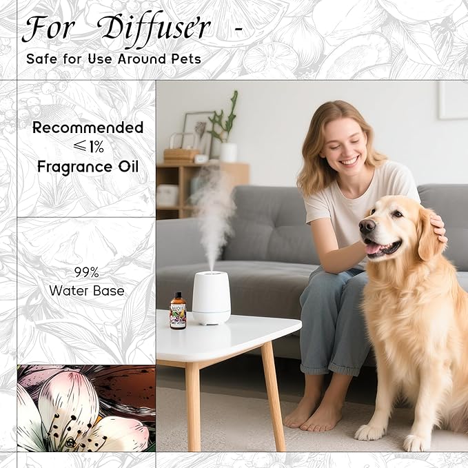HIQILI Grey Vetiver Diffuser Oil, Fast Diffusion for Large Spaces, Pet - Safe, Suitable for Home and Other Scenarios - 3.38 Fl Oz