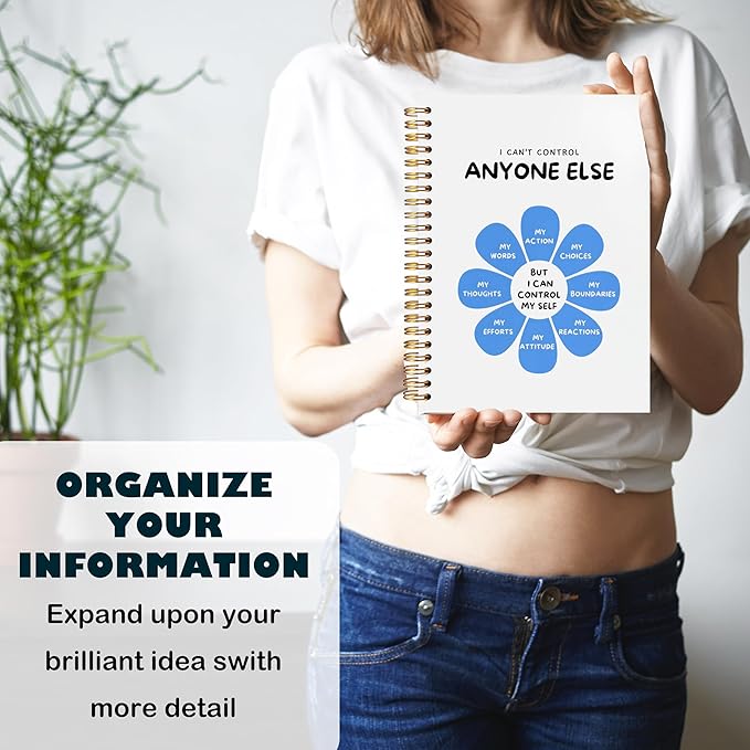 BearCake Notebook Journal, Blue Floral Notebook for Women,Journal for Women, Aesthetic Office Supplies Hardcover Spiral Notebook 5.5x8.3 640