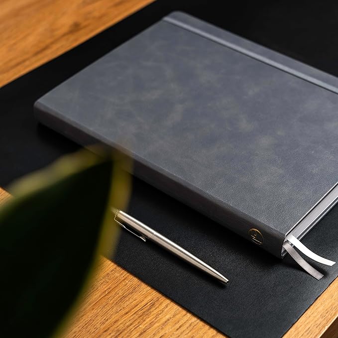 A4 Hardback Notebook, Vegan Leather Journal Lined, 310 Pages, 100GSM Thick Paper, Lay flat Notebook for Women, Men, Writing, Office, Work, Study, College Ruled Notebook with Pocket,