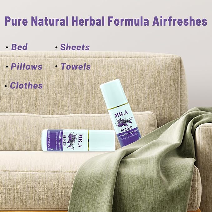 3 Pack Lavender Sleep Pillow Spray Set for Room,Pillow Mist with Lavender Essential Oil, Long-Lasting Line & Fabric Room Spray for Pillows and Sheets, Melatonin Free, 2.7 Fl Oz